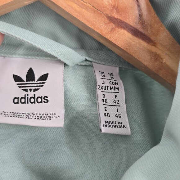 Adidas Green Tint Zip Up Collared Jacket Utility Pockets Streetwear Mint Medium - Picture 3 of 9